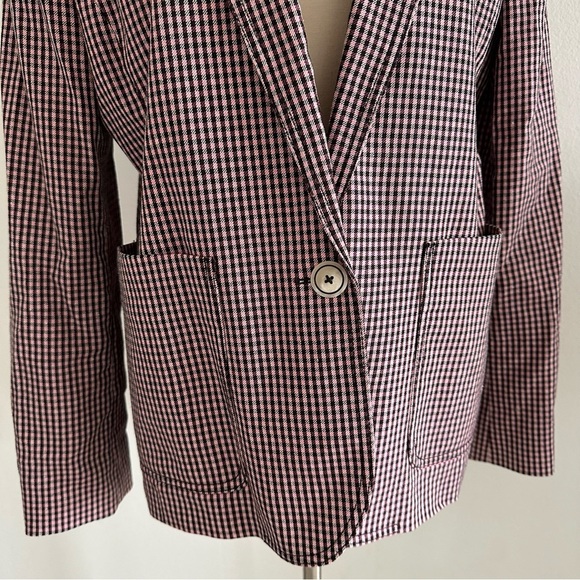 Me + Em Boyfriend Plaid Blazer Jacket Sz M - Picture 4 of 11